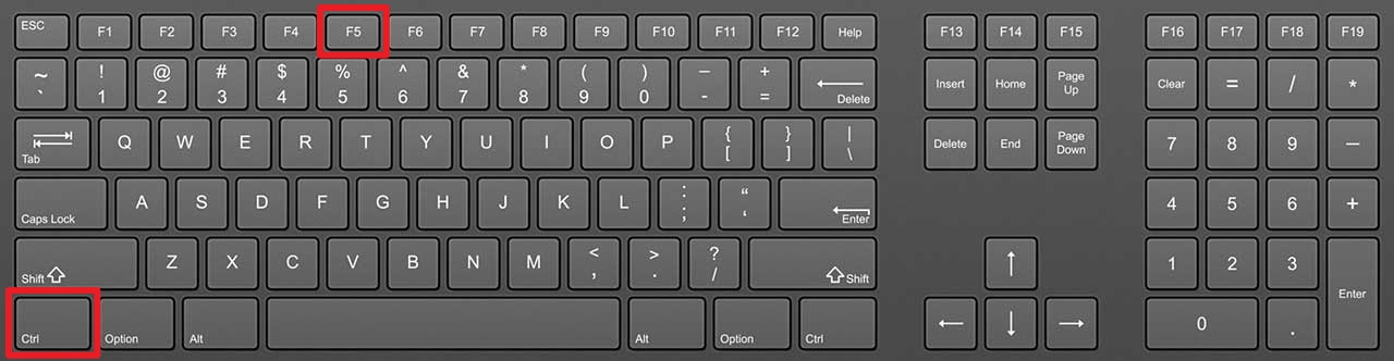 Windows Keyboard - Chrome Hard Refresh Keystrokes